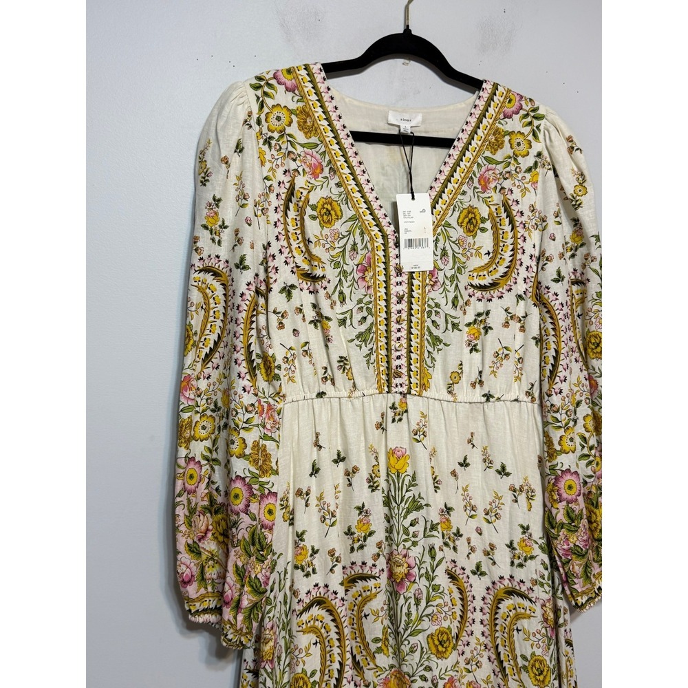 NWT A Loves A Cottagecore Linen Dress Size Large Boho Romantic Prairiecore - Picture 3 of 8